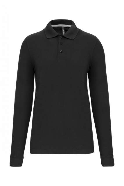 Designed To Work Men's Long-sleeved Polo Shirt - šedá