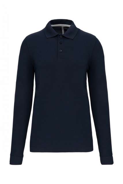 Designed To Work Men's Long-sleeved Polo Shirt - blue