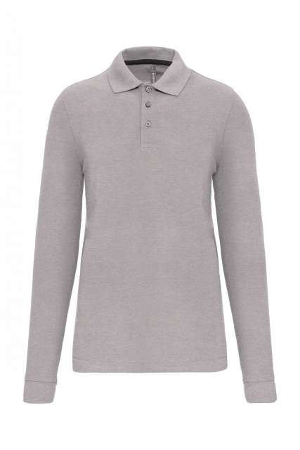Designed To Work Men's Long-sleeved Polo Shirt - Designed To Work Men's Long-sleeved Polo Shirt - Ice Grey