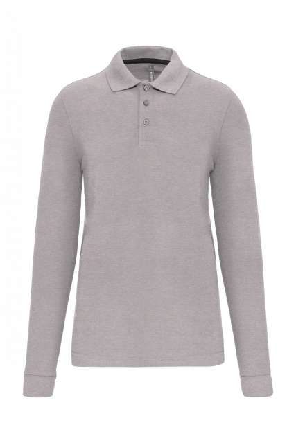 Designed To Work Men's Long-sleeved Polo Shirt - šedá