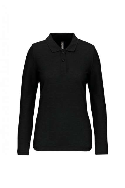Designed To Work Ladies' Long-sleeved Polo Shirt - Designed To Work Ladies' Long-sleeved Polo Shirt - Black
