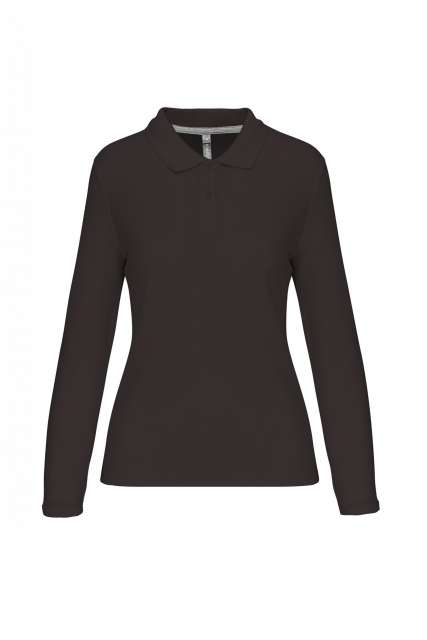 Designed To Work Ladies' Long-sleeved Polo Shirt - šedá