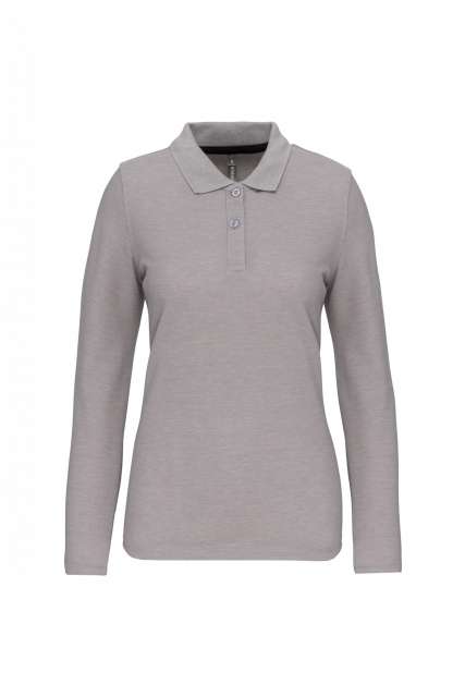 Designed To Work Ladies' Long-sleeved Polo Shirt - šedá
