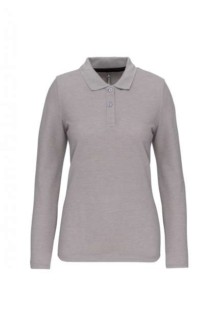 Designed To Work Ladies' Long-sleeved Polo Shirt - Grau