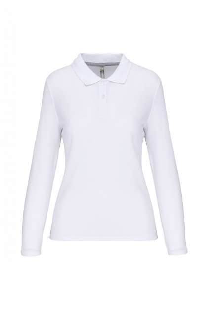 Designed To Work Ladies' Long-sleeved Polo Shirt - biela