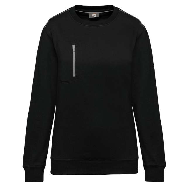 Designed To Work Unisex Daytoday Contrasting Pocket Sweatshirt - black