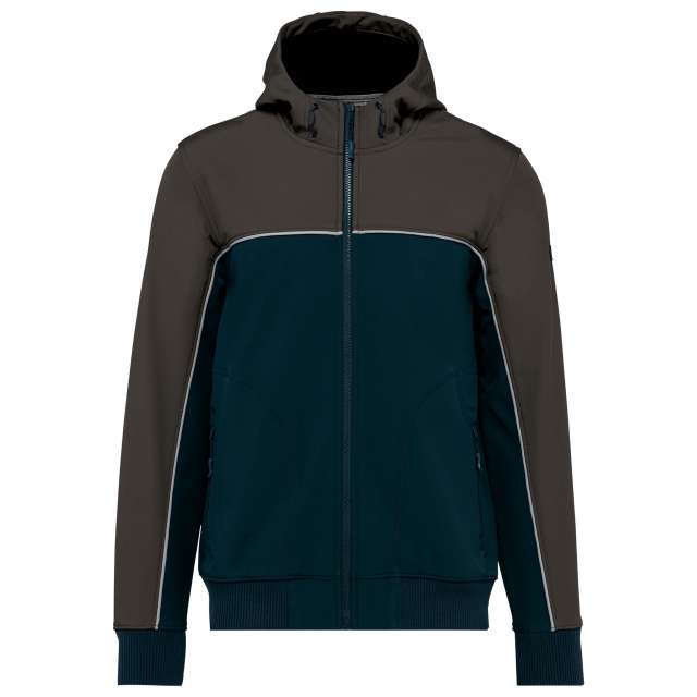Designed To Work Unisex 3-layer Two-tone Bionic Softshell Jacket - Designed To Work Unisex 3-layer Two-tone Bionic Softshell Jacket - Navy