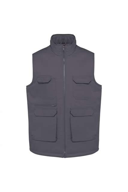 Designed To Work Unisex Padded Multi-pocket Polycotton Vest - grey