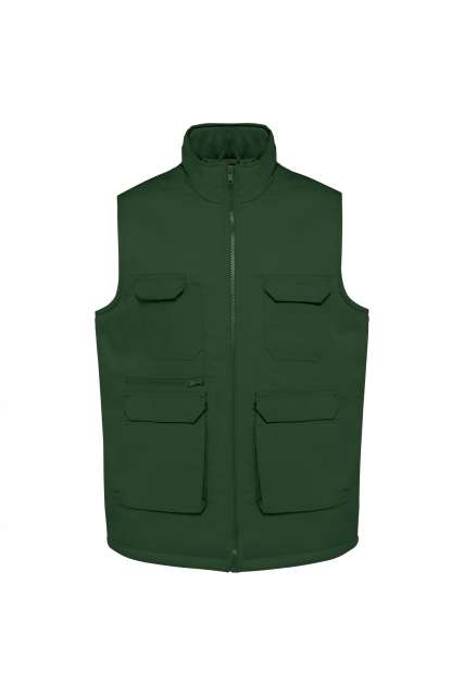 Designed To Work Unisex Padded Multi-pocket Polycotton Vest - zelená