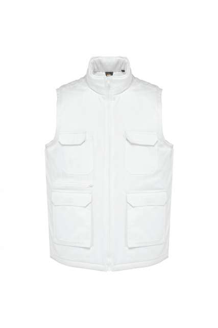 Designed To Work Unisex Padded Multi-pocket Polycotton Vest - Designed To Work Unisex Padded Multi-pocket Polycotton Vest - White