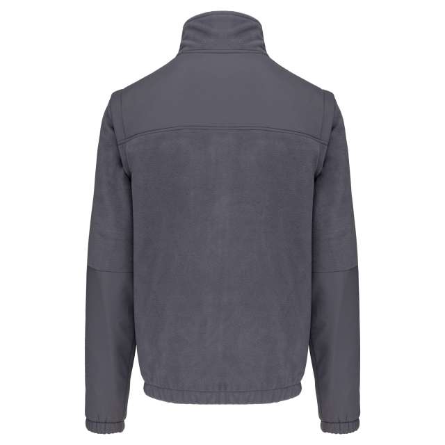Designed To Work Fleece Jacket With Removable Sleeves - grey