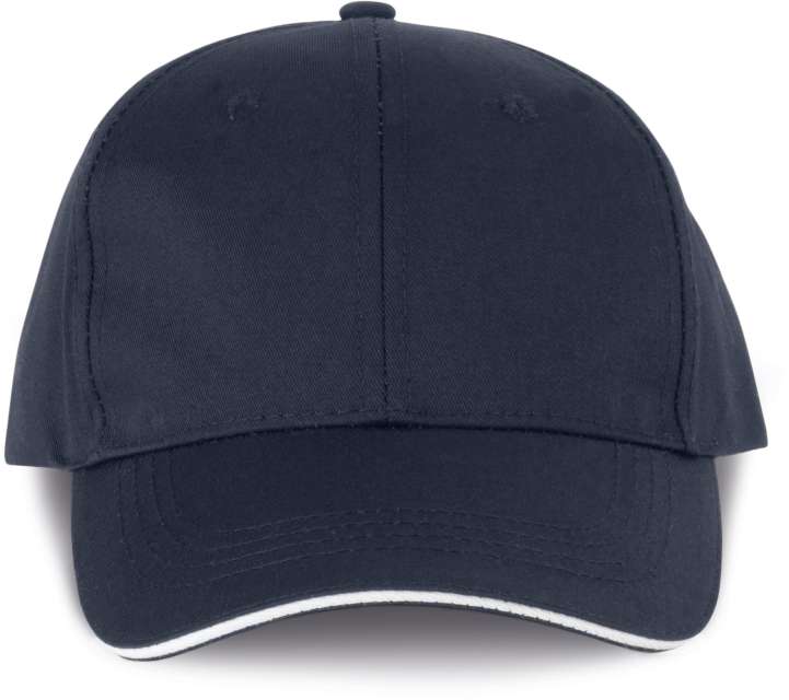 Designed To Work Oekotex Certified 6 Panels Cap With Sandwich Peak - blau