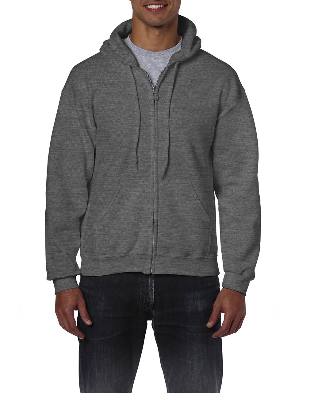 Gildan Heavy Blend™ Adult Full Zip Hooded Sweatshirt - šedá