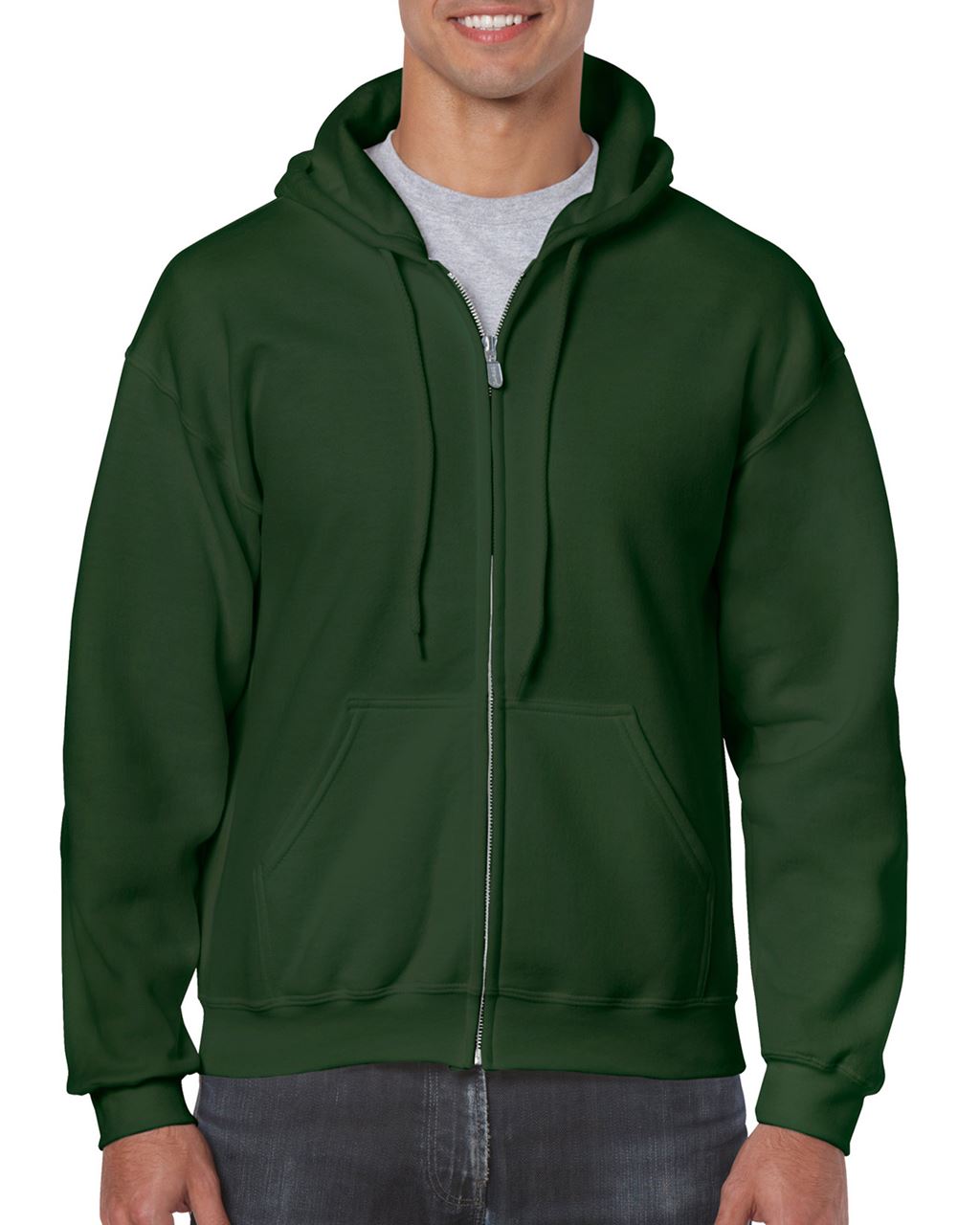 Gildan Heavy Blend™ Adult Full Zip Hooded Sweatshirt - Gildan Heavy Blend™ Adult Full Zip Hooded Sweatshirt - Forest Green
