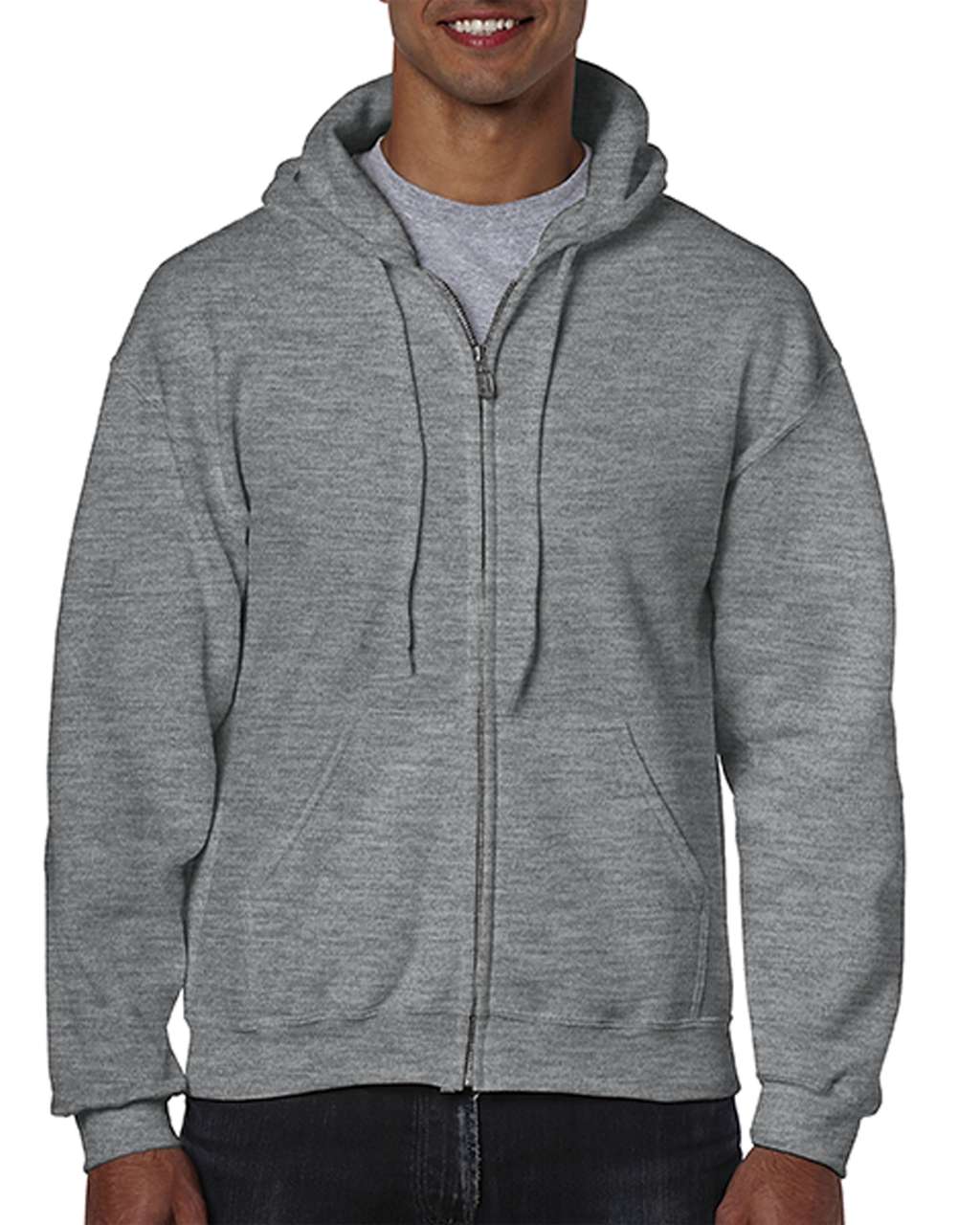 Gildan Heavy Blend™ Adult Full Zip Hooded Sweatshirt mikina - šedá