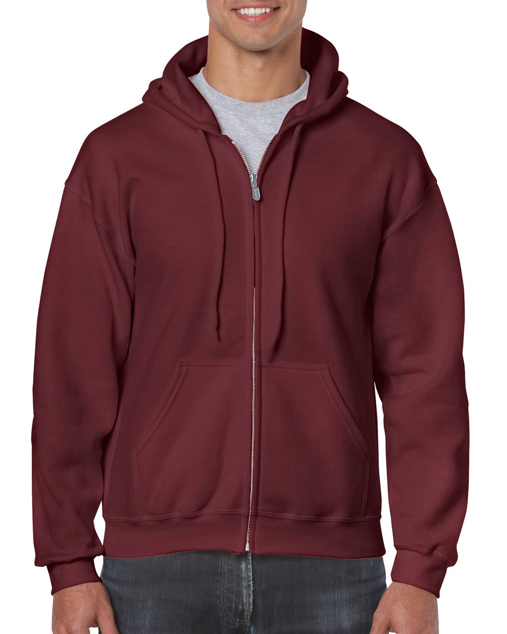 Gildan Heavy Blend™ Adult Full Zip Hooded Sweatshirt - červená