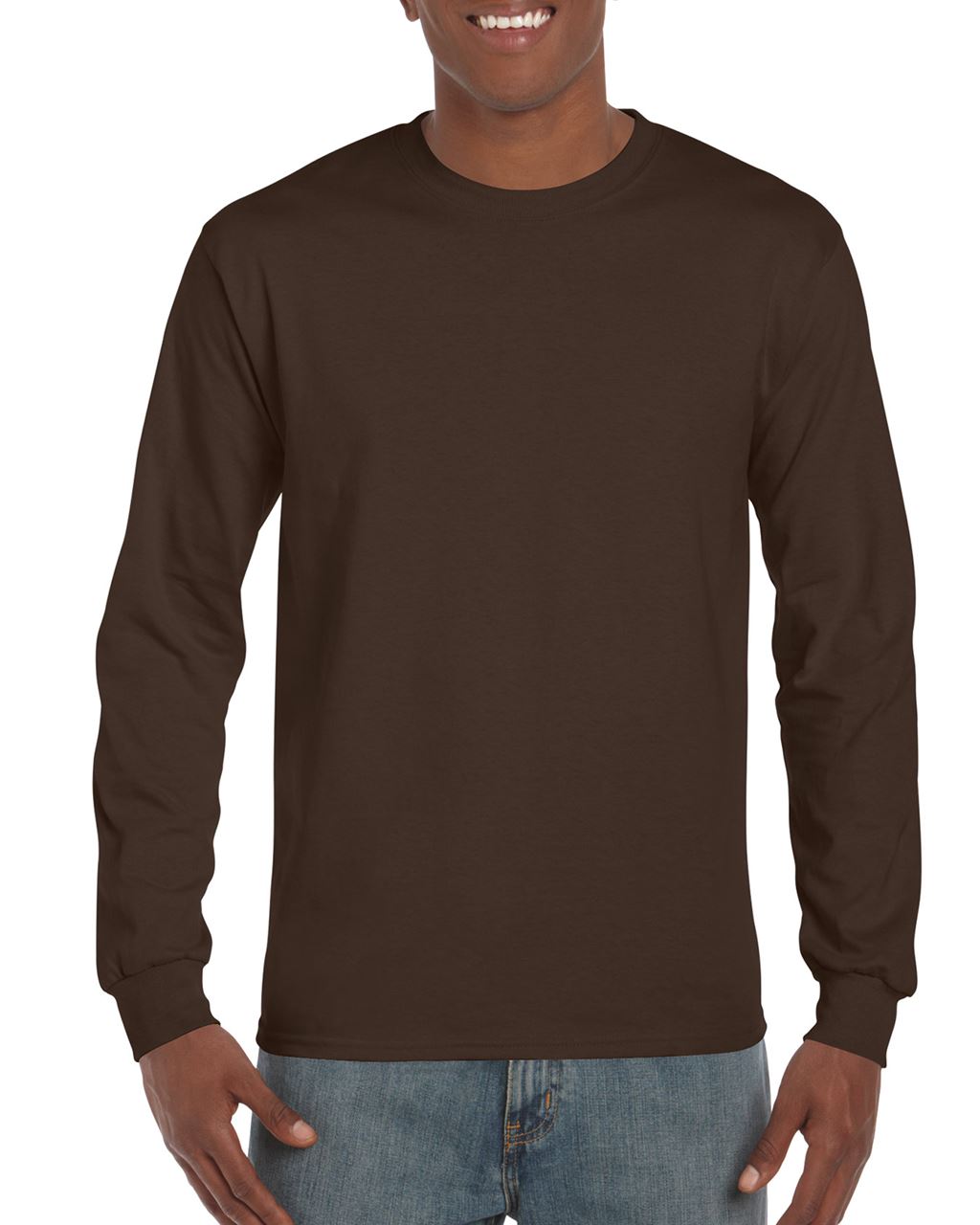 Gildan Ultra Cotton™ Adult Long Sleeve T-shirt - Gildan Ultra Cotton™ Adult Long Sleeve T-shirt - Dark Chocolate