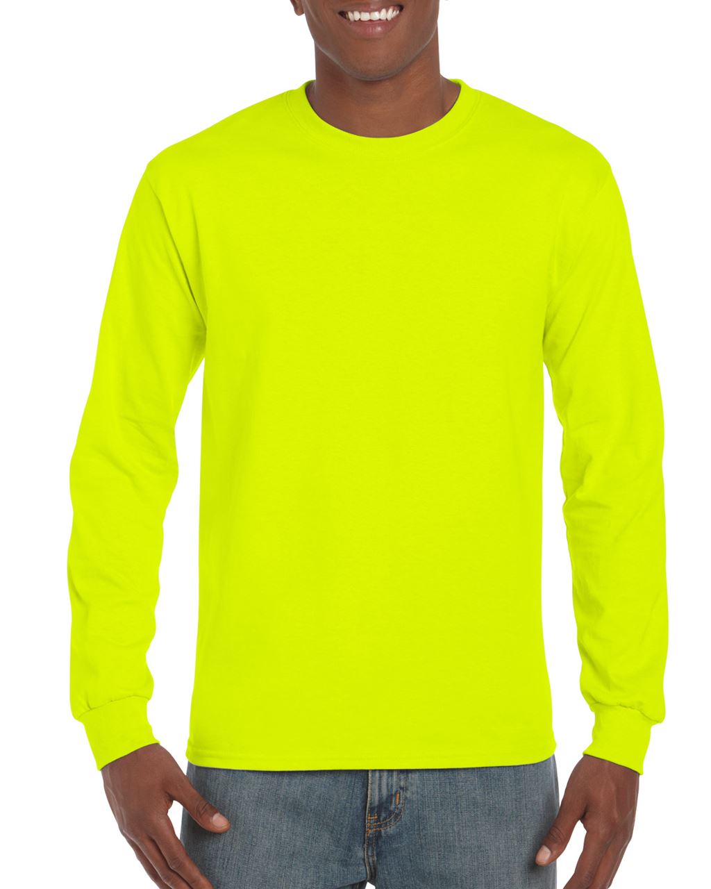 Gildan Ultra Cotton™ Adult Long Sleeve T-shirt - Gildan Ultra Cotton™ Adult Long Sleeve T-shirt - Safety Green