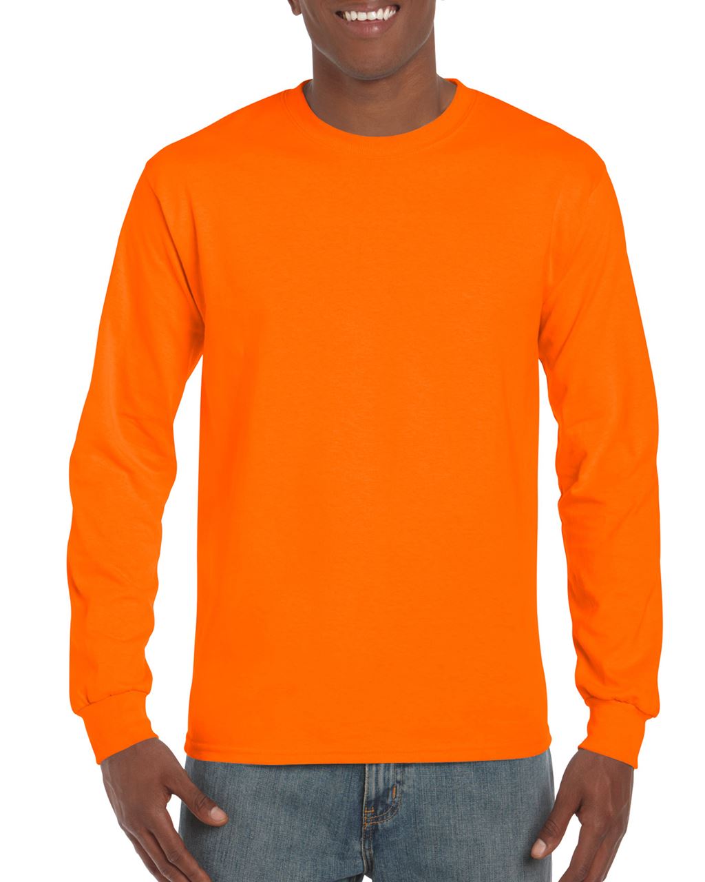 Gildan Ultra Cotton™ Adult Long Sleeve T-shirt - Gildan Ultra Cotton™ Adult Long Sleeve T-shirt - Safety Orange