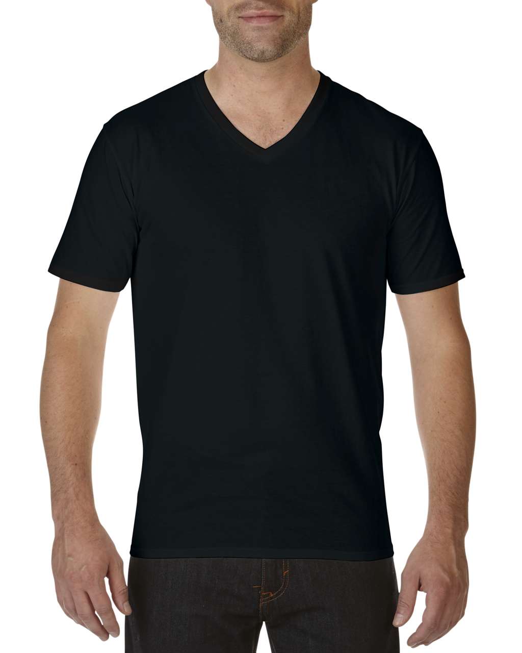 Gildan Premium Cotton® Adult V-neck T-shirt - Gildan Premium Cotton® Adult V-neck T-shirt - Black