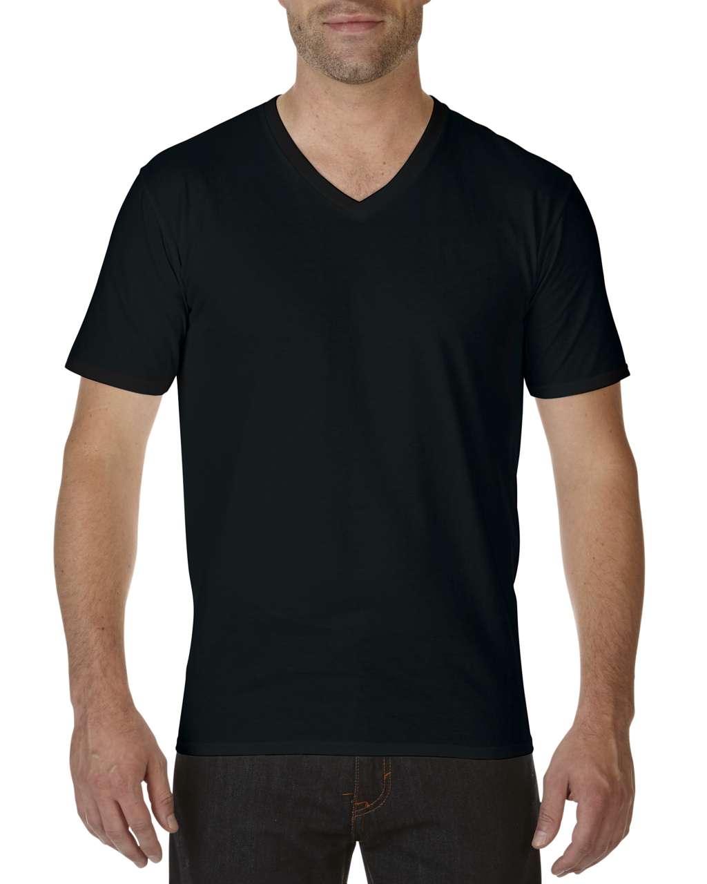 Gildan Premium Cotton® Adult V-neck T-shirt - schwarz