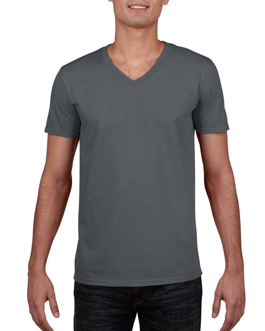 Gildan Softstyle® Adult V-neck T-shirt - šedá