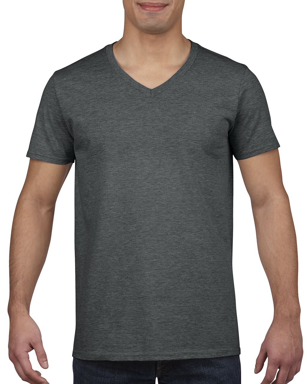 Gildan Softstyle® Adult V-neck T-shirt - Gildan Softstyle® Adult V-neck T-shirt - Dark Heather