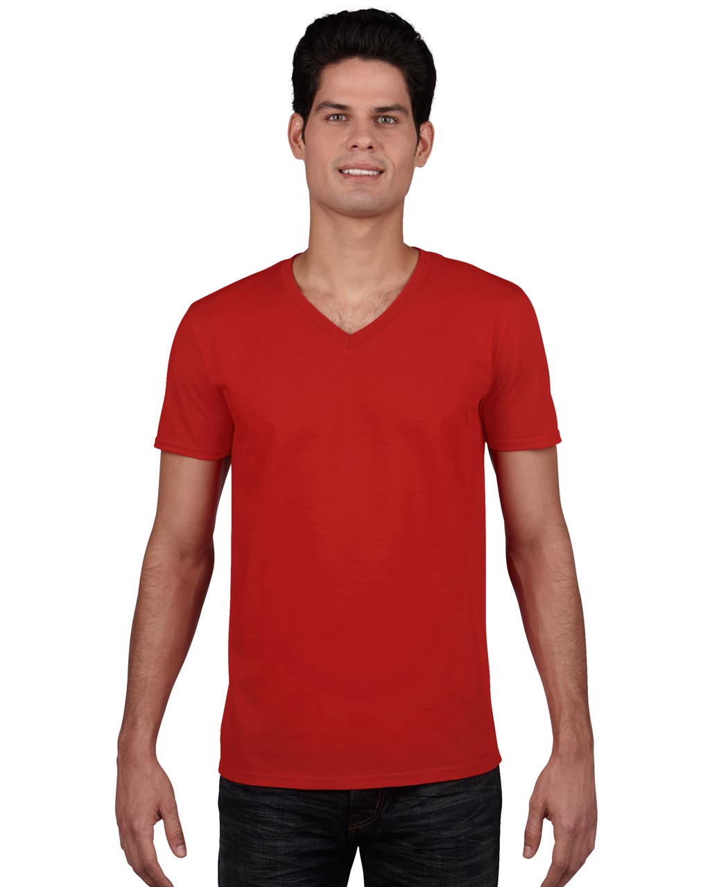 Gildan Softstyle® Adult V-neck T-shirt - červená