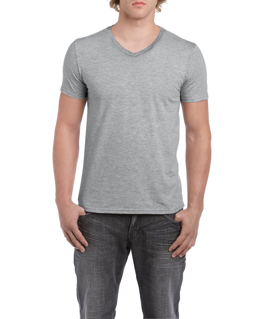 Gildan Softstyle® Adult V-neck T-shirt - Gildan Softstyle® Adult V-neck T-shirt - Sport Grey