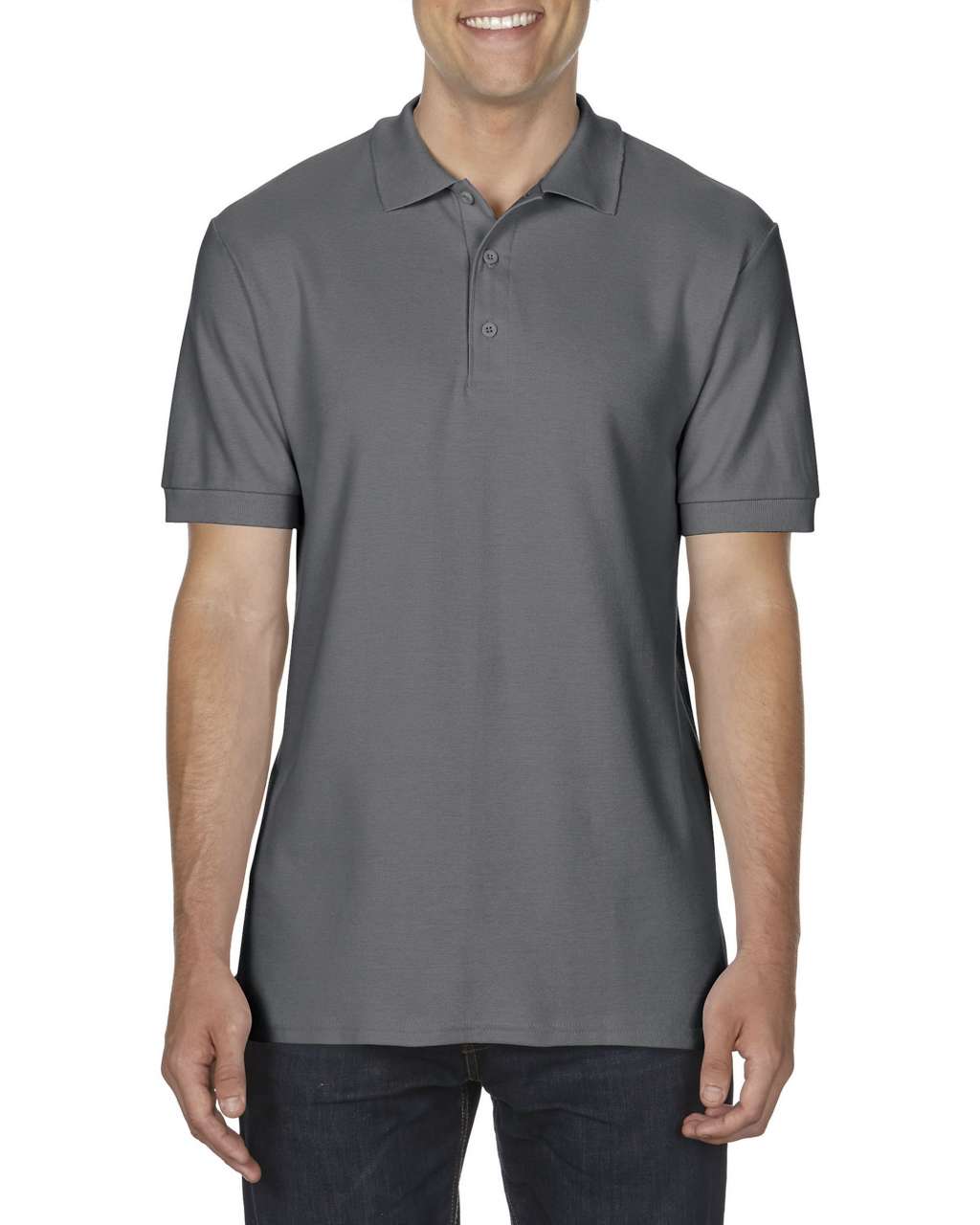 Gildan Premium Cotton® Adult Double PiquÉ Polo - Gildan Premium Cotton® Adult Double PiquÉ Polo - Charcoal