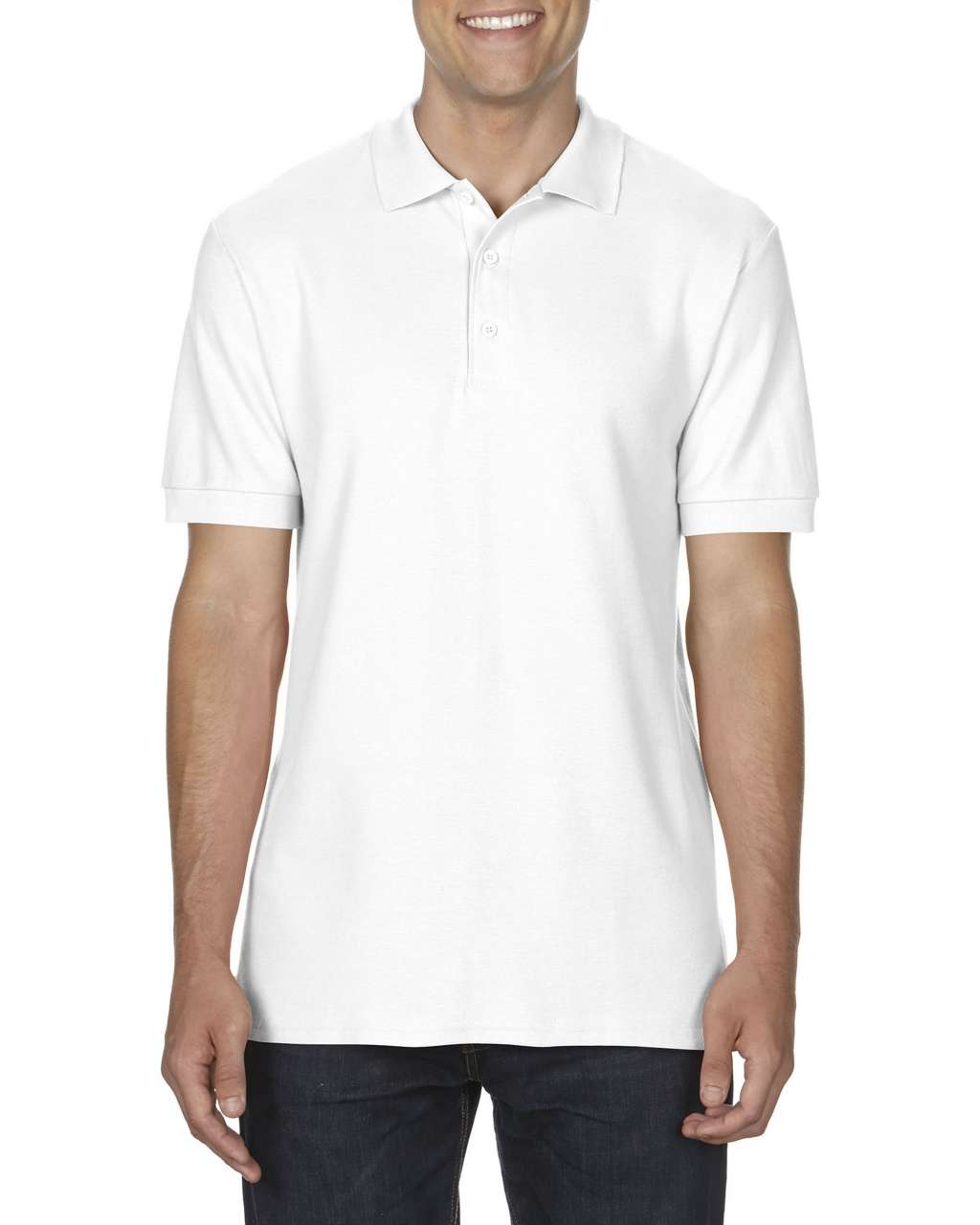 Gildan Premium Cotton® Adult Double PiquÉ Polo - biela