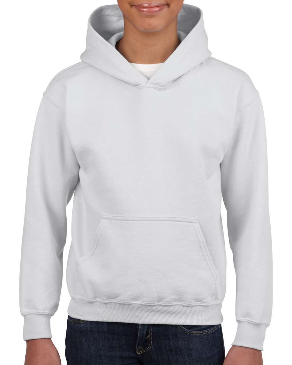 Gildan Heavy Blend™ Youth Hooded Sweatshirt mikina - Gildan Heavy Blend™ Youth Hooded Sweatshirt mikina - White