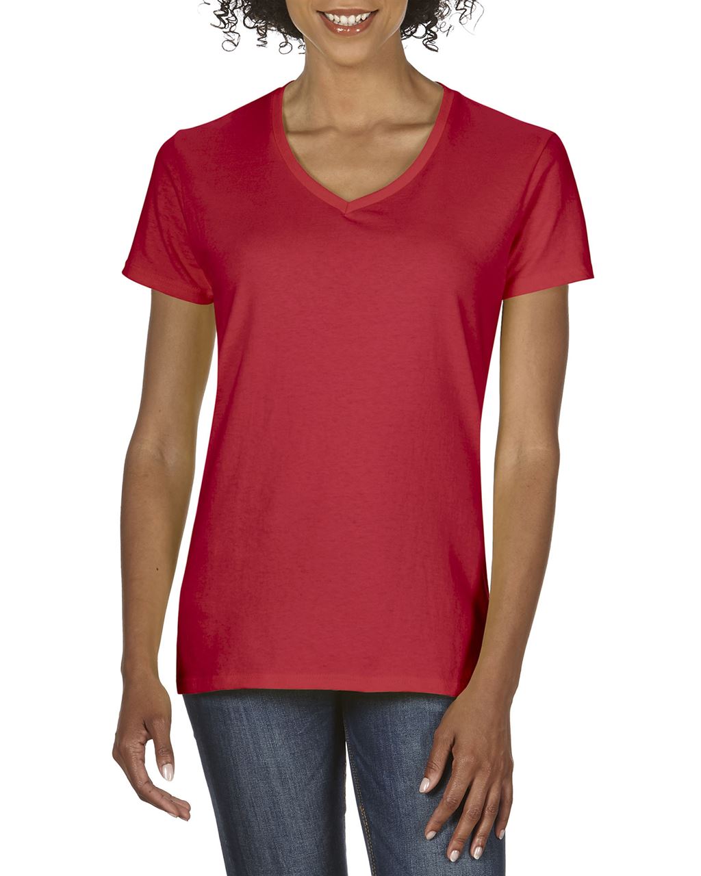 Gildan Premium Cotton® Ladies' V-neck T-shirt - Gildan Premium Cotton® Ladies' V-neck T-shirt - Red