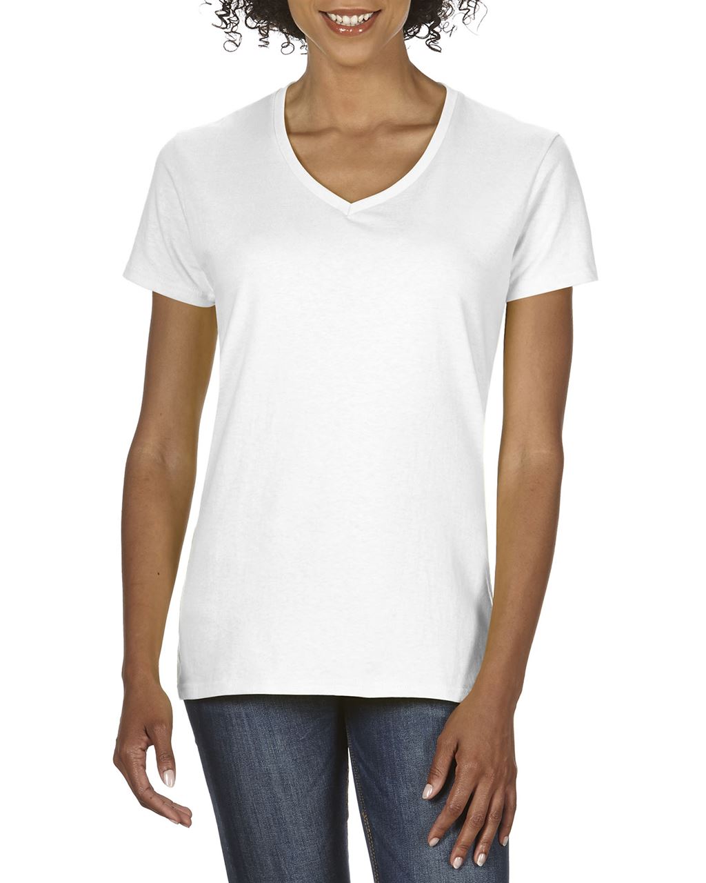 Gildan Premium Cotton® Ladies' V-neck T-shirt - Gildan Premium Cotton® Ladies' V-neck T-shirt - White