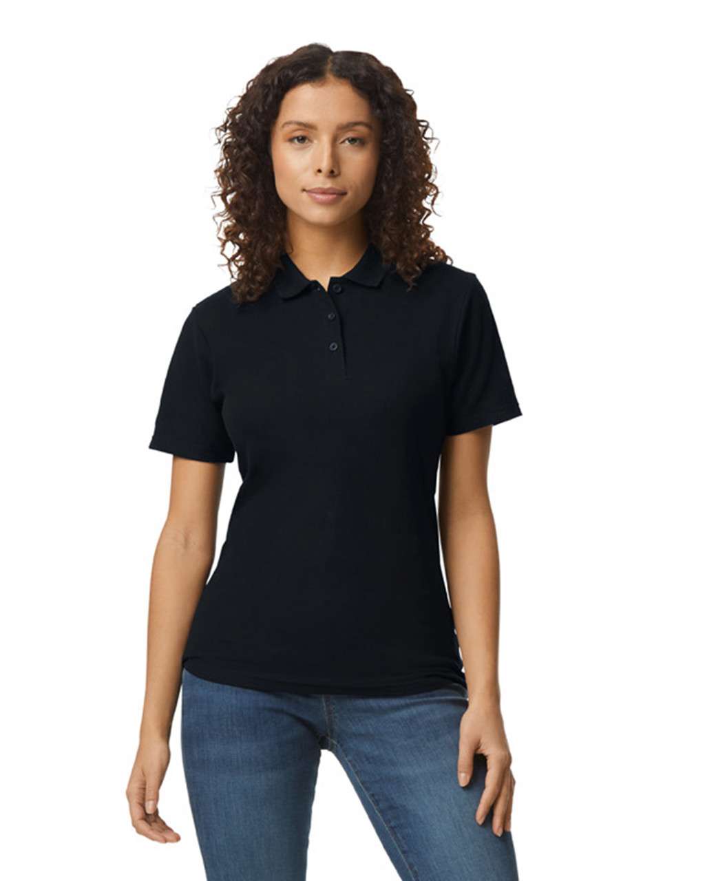 Gildan Softstyle® Ladies' Double PiquÉ Polo With 3 Colour-matched Buttons - čierna