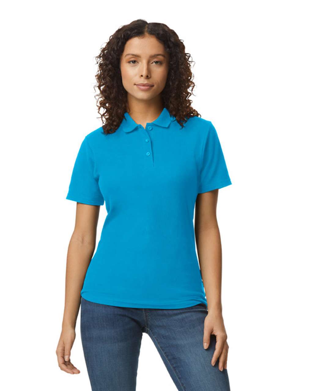 Gildan Softstyle® Ladies' Double PiquÉ Polo With 3 Colour-matched Buttons - blau