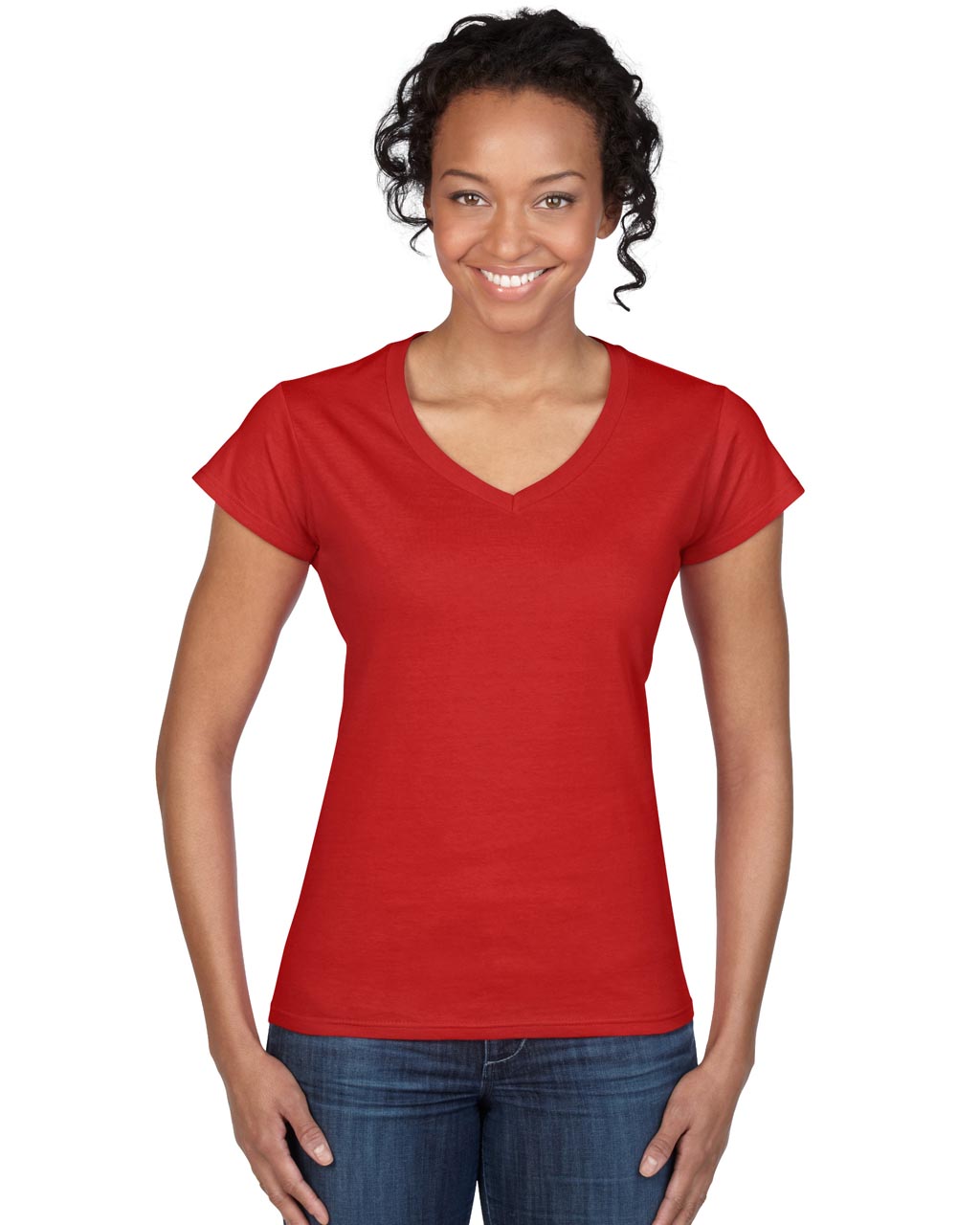 Gildan Softstyle® Ladies' V-neck T-shirt - Gildan Softstyle® Ladies' V-neck T-shirt - Red