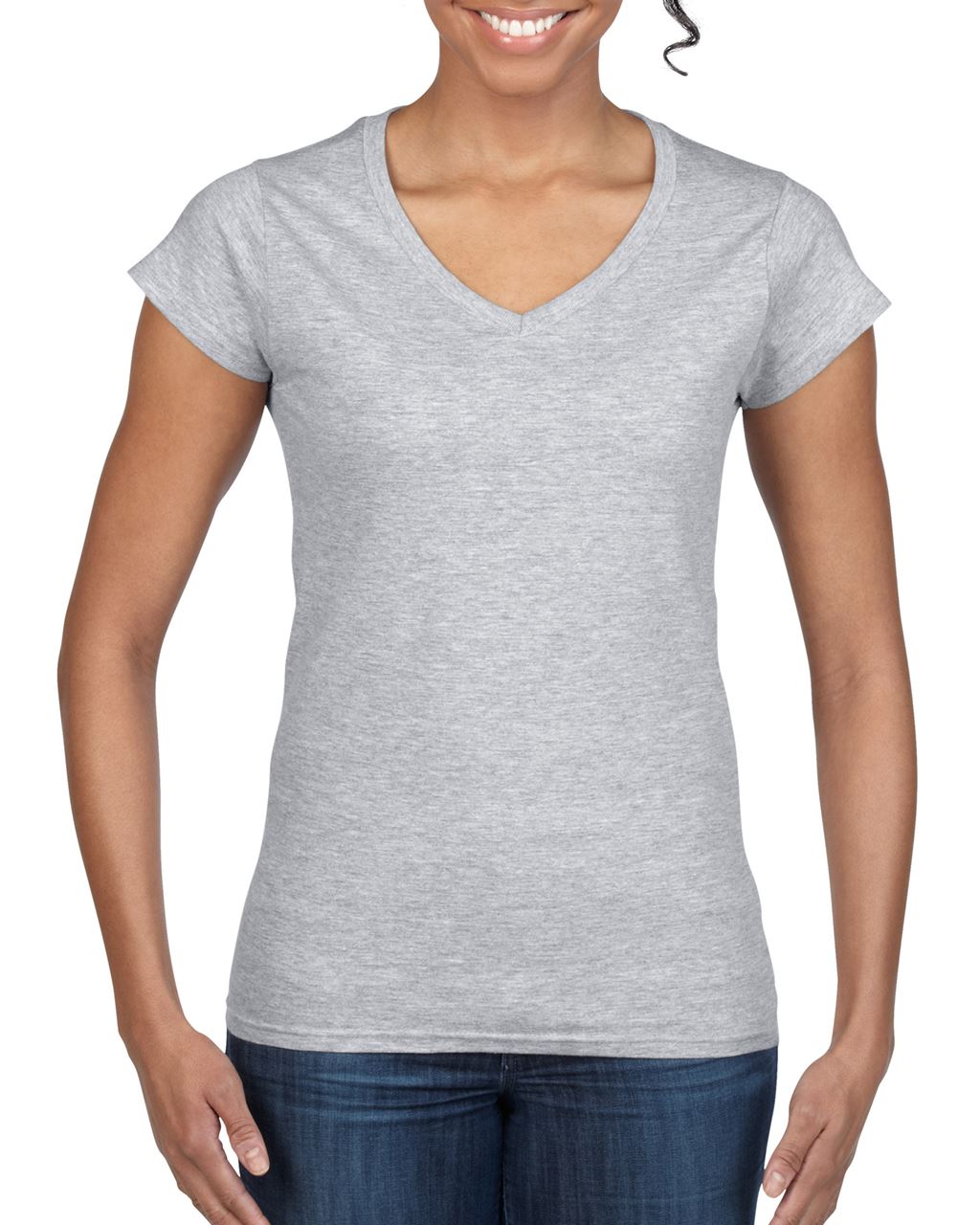 Gildan Softstyle® Ladies' V-neck T-shirt - Gildan Softstyle® Ladies' V-neck T-shirt - Sport Grey