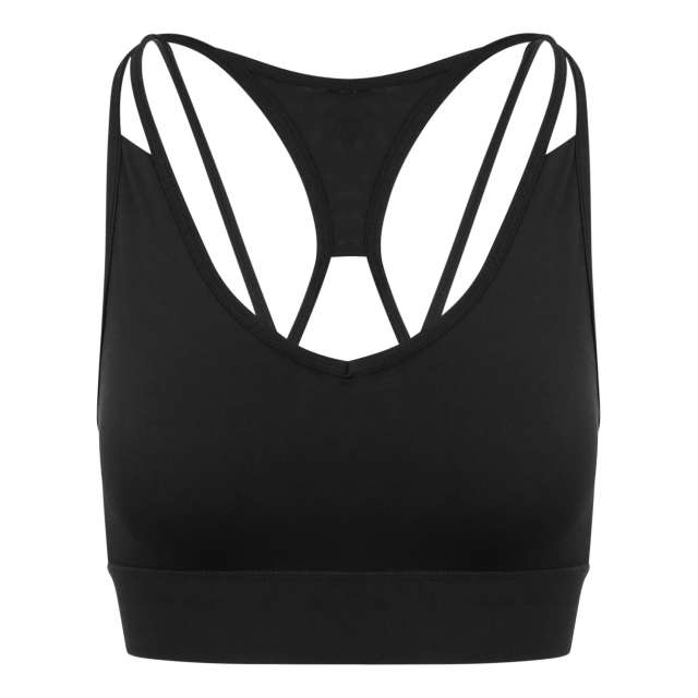 Just Cool Girlie Cross Back Crop Top - schwarz