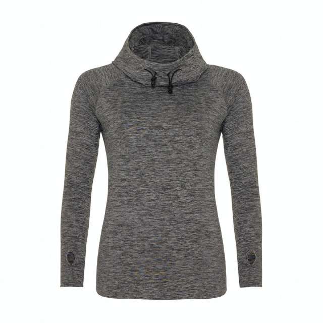 Just Cool Women's Cool Cowl Neck Top - šedá