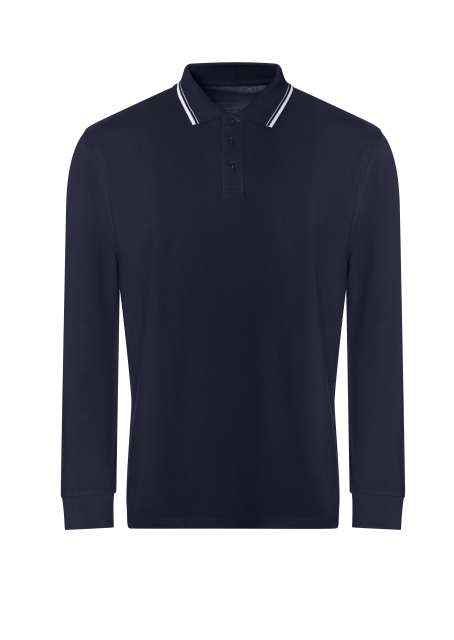 Just Polos Long Sleeve Tipped 100 Polo - modrá