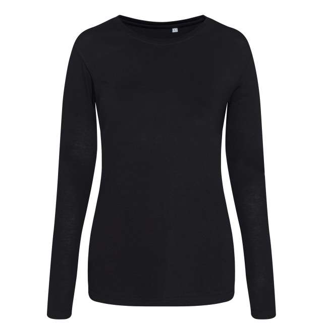 Just Ts Long Sleeve Girlie Tri-blend T - schwarz