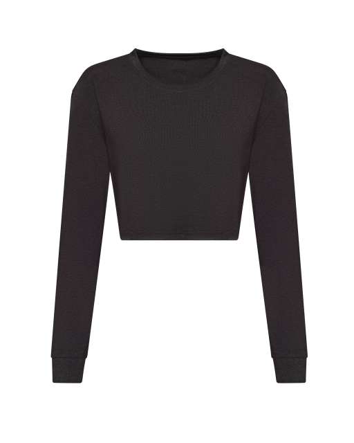 Just Ts Women's L/s Cropped T - black