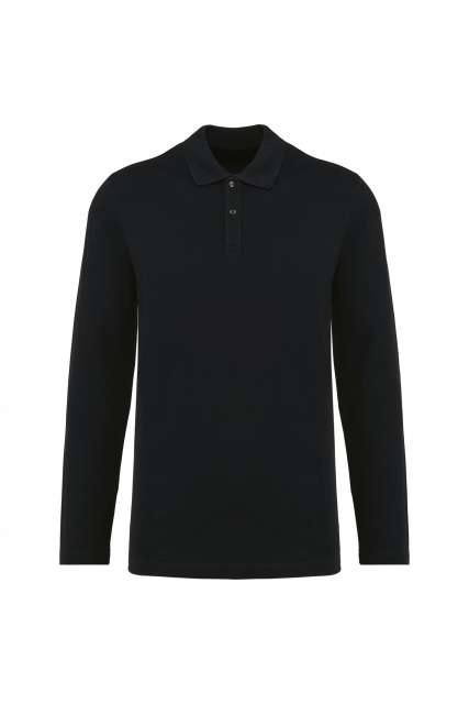 Kariban Premium Men's Long-sleeved Supima® Polo Shirt - Kariban Premium Men's Long-sleeved Supima® Polo Shirt - Black