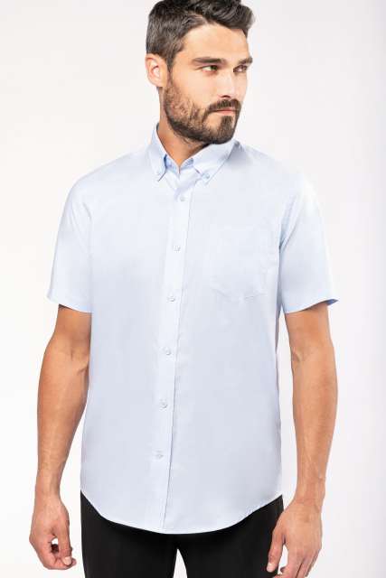 Kariban Men's Short-sleeved Oxford Shirt - čierna