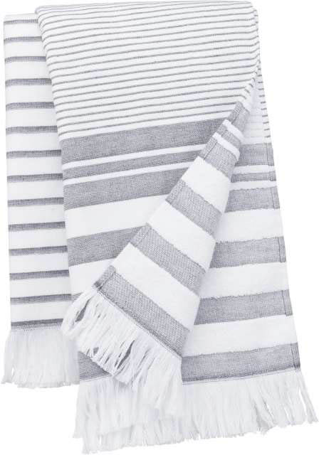 Kariban Striped Fringed Fouta - biela