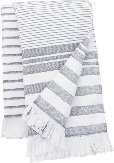 Kariban Striped Fringed Fouta - Kariban Striped Fringed Fouta - White