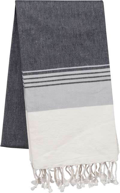 Kariban Striped Fouta - Kariban Striped Fouta - Dark Heather