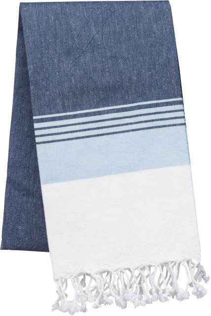 Kariban Striped Fouta - blue