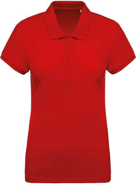 Kariban Ladies’ Organic PiquÉ Short-sleeved Polo Shirt - Kariban Ladies’ Organic PiquÉ Short-sleeved Polo Shirt - Cherry Red